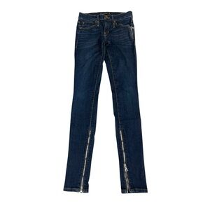 Calvin Rucker Take On Me Skinny Zip Jeans 25 Dark Wash Ankle Zip Zipper Pocket